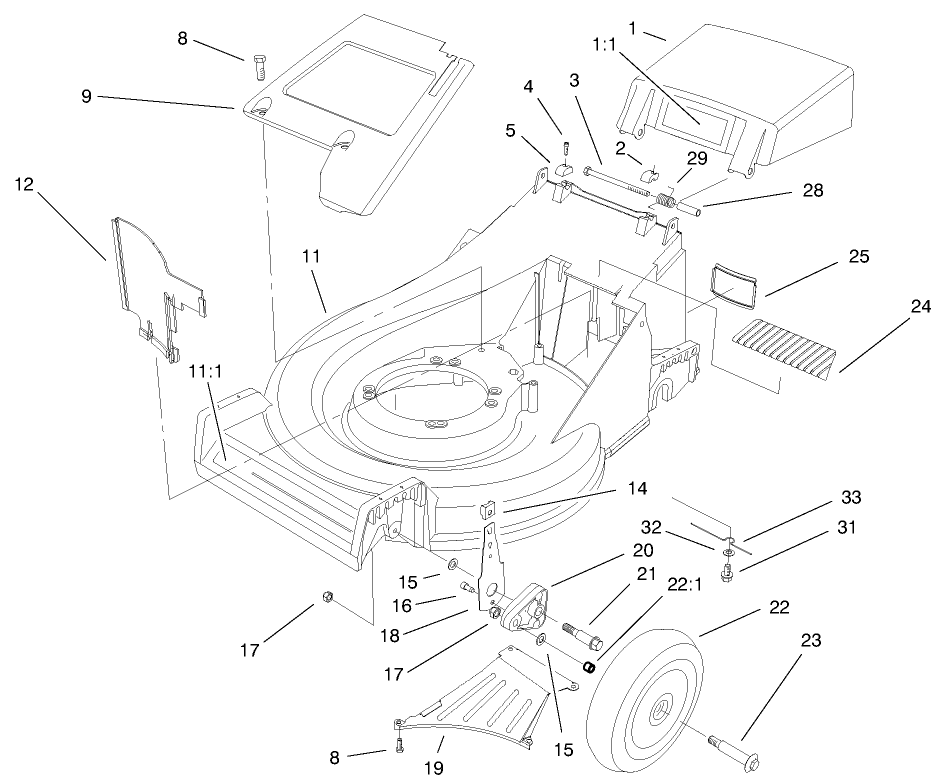 Housing Assembly Diagram and Parts List for 26639 8900001 - 8999999 Toro Lawn Mower