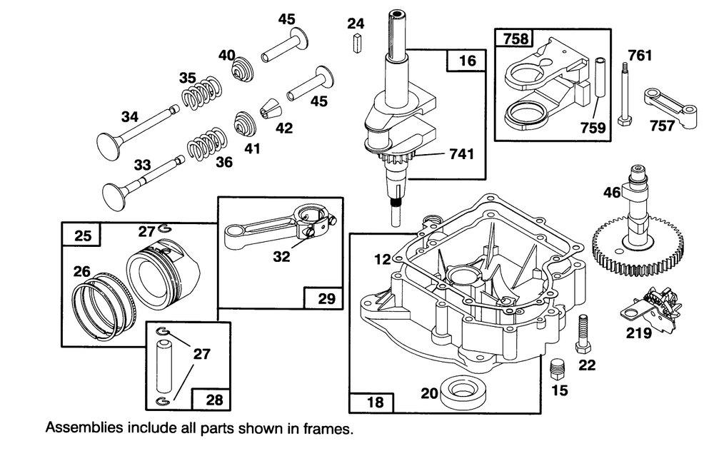 Engine Briggs & Stratton Model 28m707-0122-01 Diagram and Parts List for 71191 4900001 - 4999999 Toro Lawn Tractor