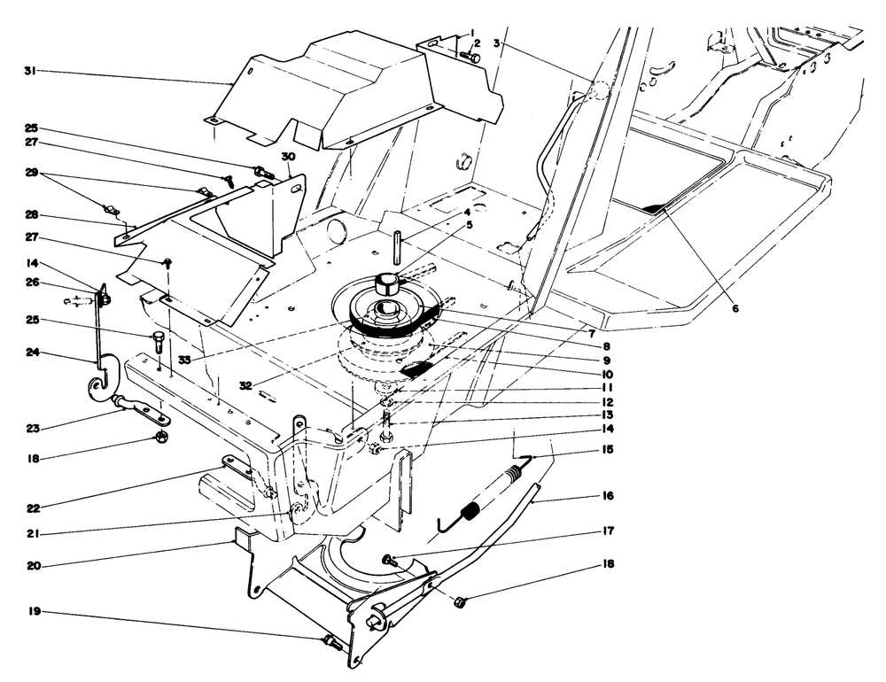 Clutch & Actuator Assembly Diagram and Parts List for 57385 0000001 - 0999999 Toro Lawn Tractor