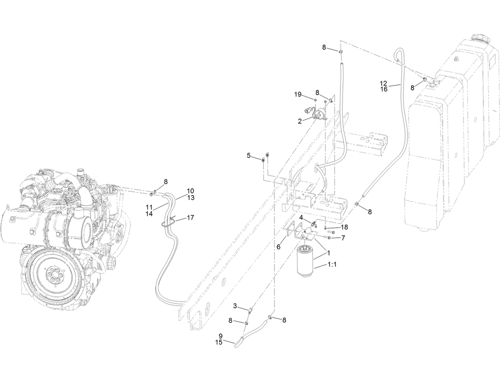 Fuel Pump Assembly Diagram and Parts List for 23803 400000000 - 999999999 Toro Lawn Tractor Accessories