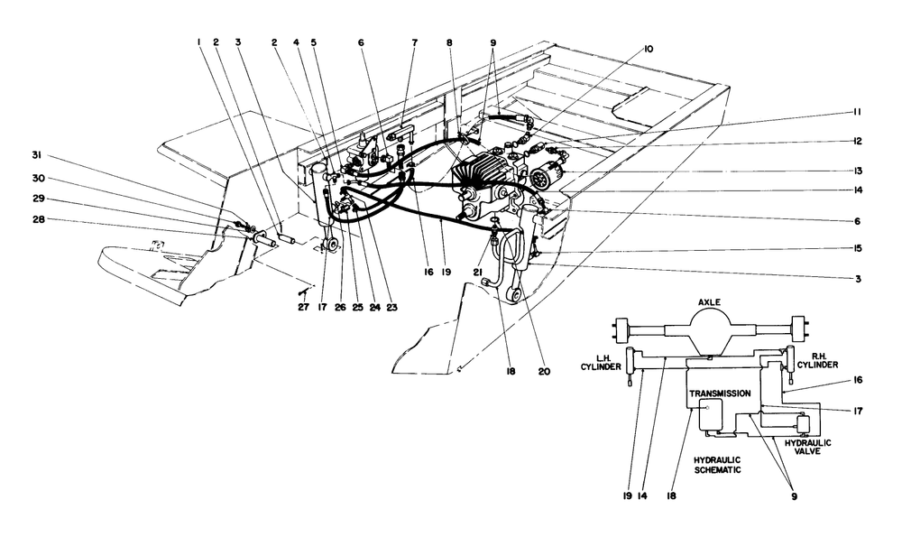 Hydraulic Valve And Lift Arm And Cylinders Diagram and Parts List for 30775 600001 - 699999 Toro Lawn Tractor