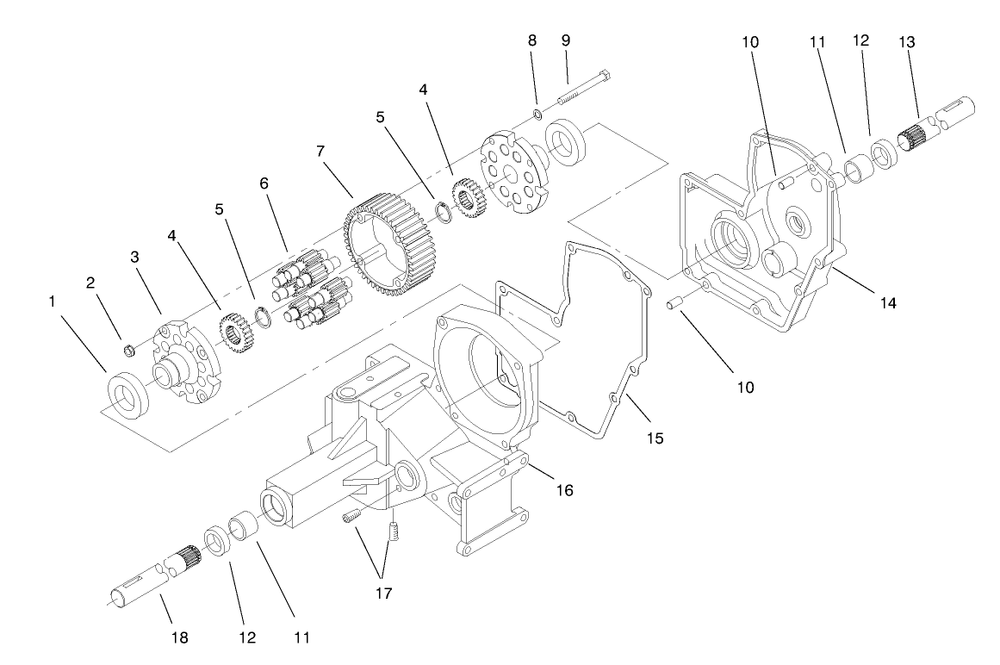 Hydrostatic Transmission Diagram and Parts List for 73403 7900001 - 7999999 Toro Lawn Tractor