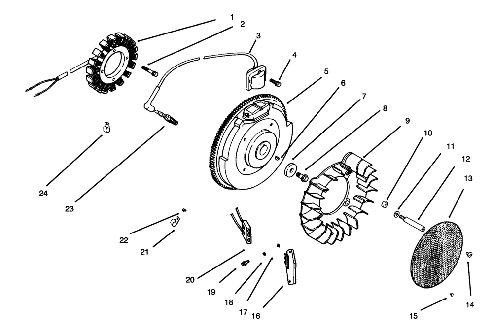 Ignition And Charging System Diagram and Parts List for 30610 591300 - 599999 Toro Lawn Tractor