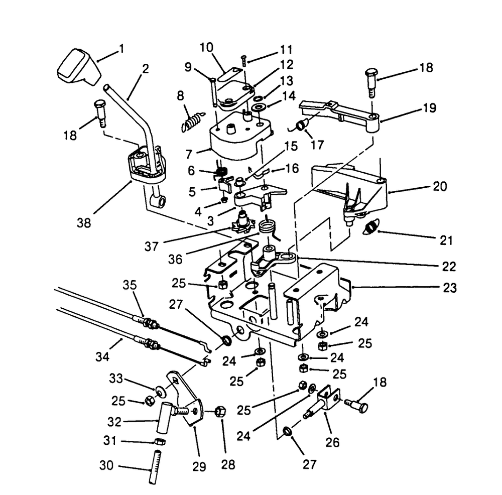 Traction Linkage Assembly Diagram and Parts List for 38573 8000001 - 8999999 Toro Snow Blower