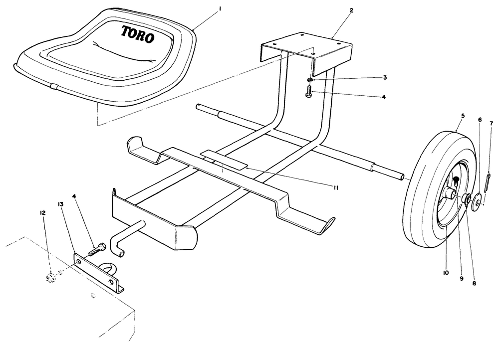 Sulky Kit Model No. 30122 (Optional) Diagram and Parts List for 30112 8000001 - 8999999 Toro Lawn Tractor Accessories