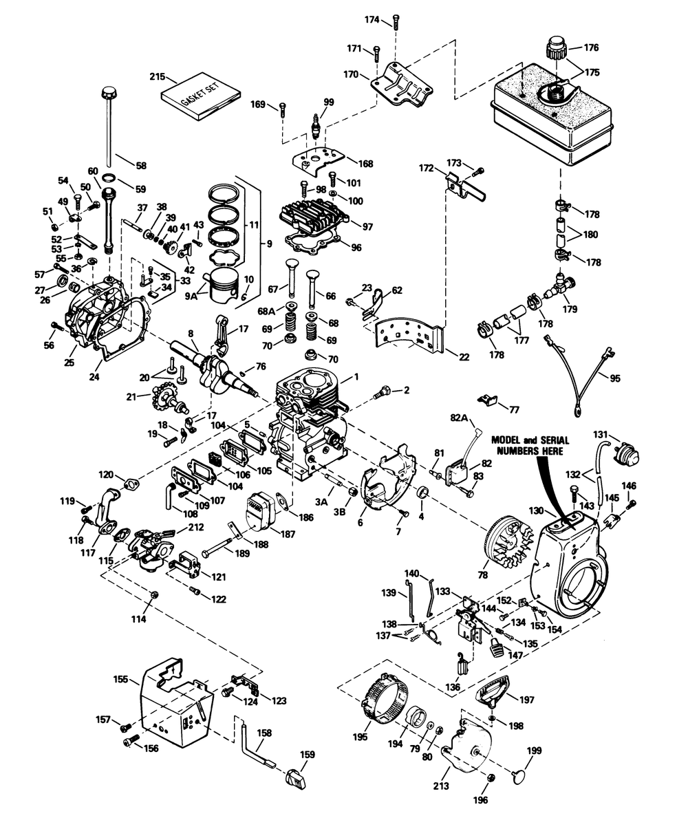 Engine Tecumseh Model No. Hm80-155337m Diagram and Parts List for 38573 8000001 - 8999999 Toro Snow Blower