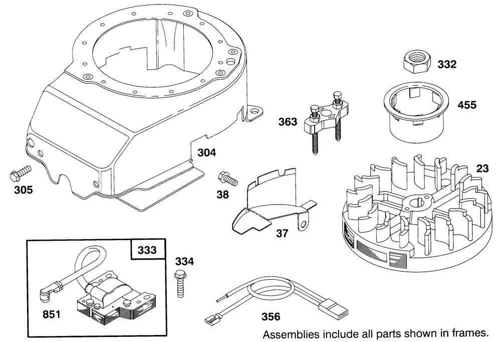 Engine Briggs & Stratton Model 12e802-0653-01 Diagram and Parts List for 21000BC 5900001 - 5999999 Toro Lawn Tractor Accessories