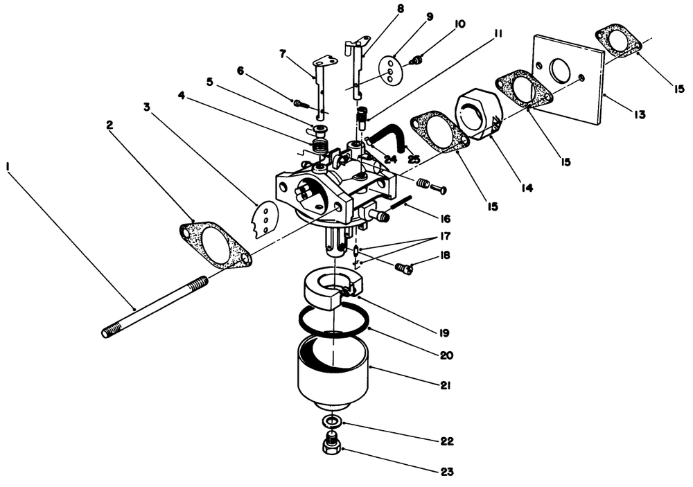 Carburetor Assembly (Model No. 47pn2-6) Diagram and Parts List for 26640B 3900001 - 3999999 Toro Lawn Mower