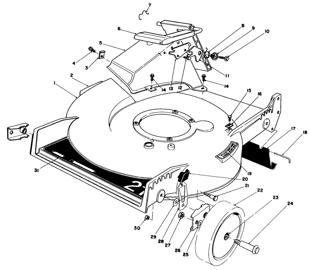 Housing Assembly Diagram and Parts List for 20584 4000001 - 4999999 Toro Lawn Mower