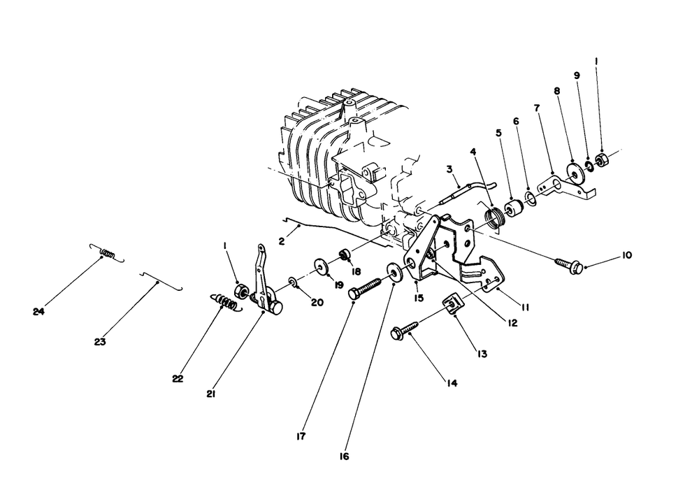 Governor Assembly Diagram and Parts List for 16212C 6000001 - 6999999 Toro Lawn Mower