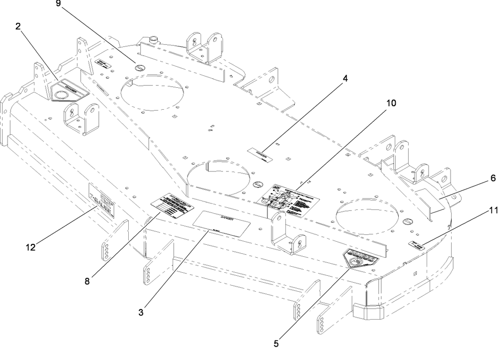 Deck Decal Assembly Diagram and Parts List for 74449 (280000001-280999999)(2008) Toro Lawn Mower