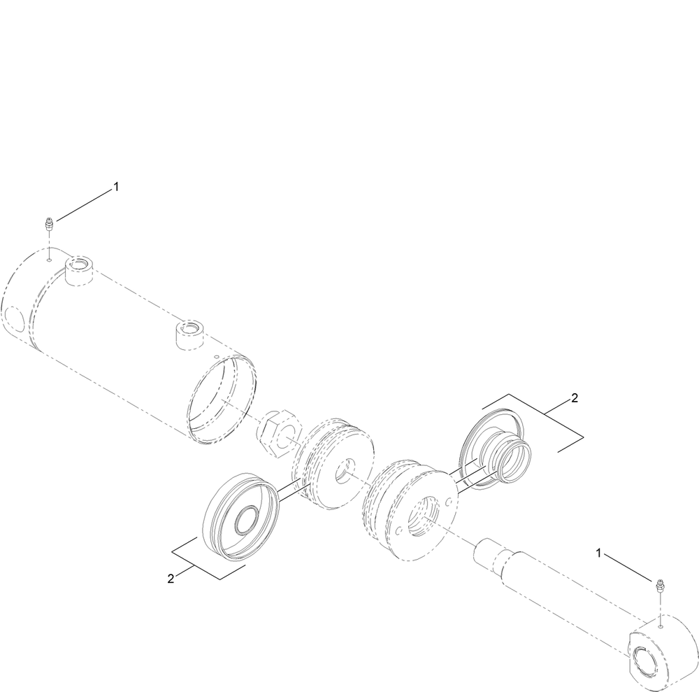 Hydraulic Cylinder Assembly No. Au126558 Diagram and Parts List for 25401 316000001 - 316999999 Toro Lawn Tractor Accessories