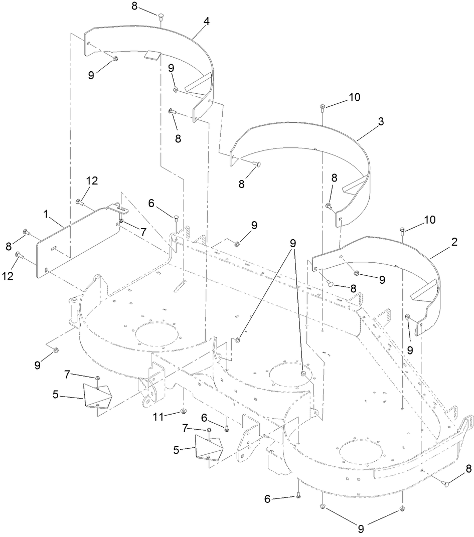 Recycler Kit Assembly Diagram and Parts List for 139-6659  Toro Lawn Tractor Accessories