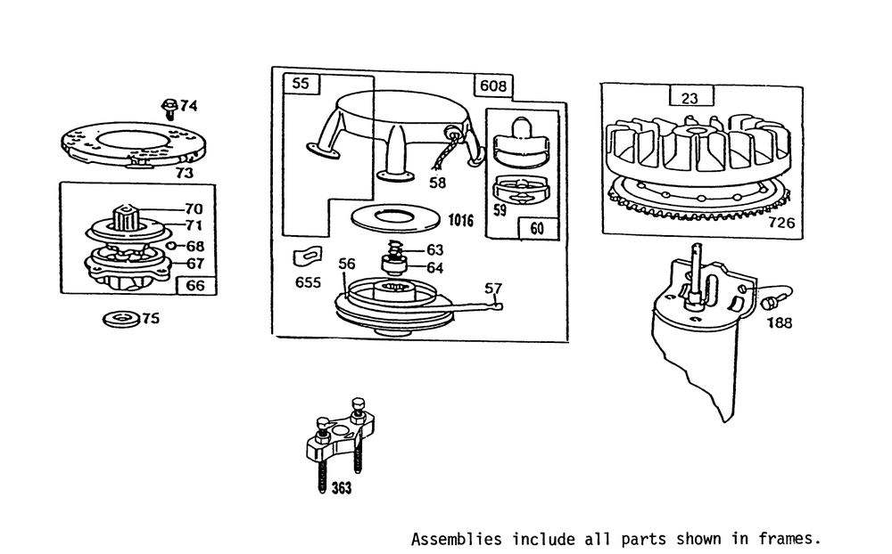 Briggs & Stratton No. 256707-0130-01 (Cont.) Diagram and Parts List for 56190 1000001 - 1999999 Toro Lawn Tractor