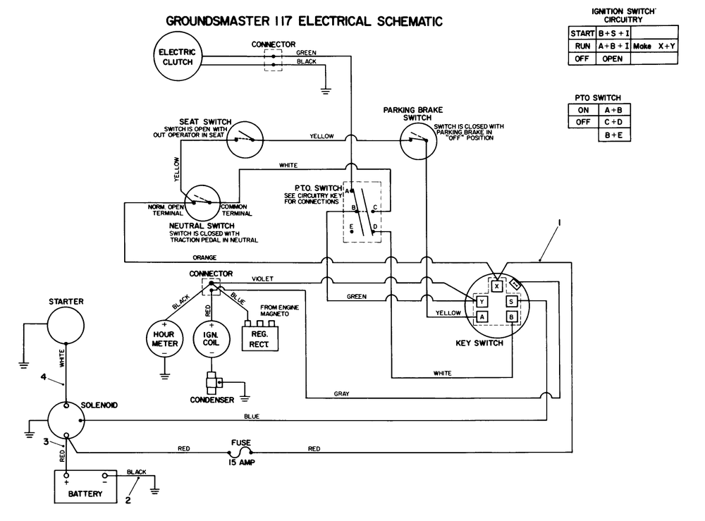 Electrical Schematic Diagram and Parts List for 30754 60402 - 69999 Toro Lawn Tractor