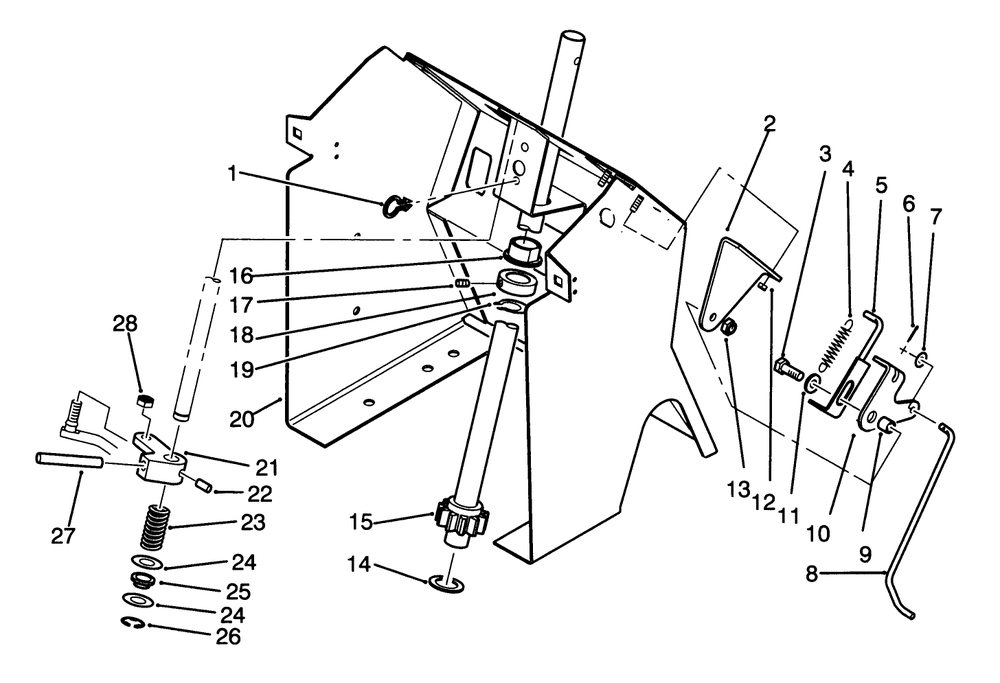 Steering Shaft And Indicator Assembly Diagram and Parts List for 72041 3900001 - 3999999 Toro Lawn Tractor