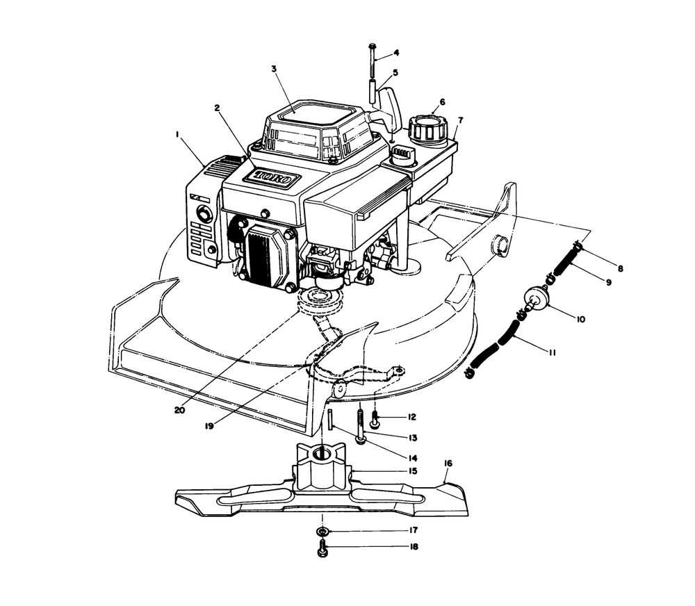 Engine Assembly Diagram and Parts List for 20626C 6000001 - 6999999 Toro Lawn Mower