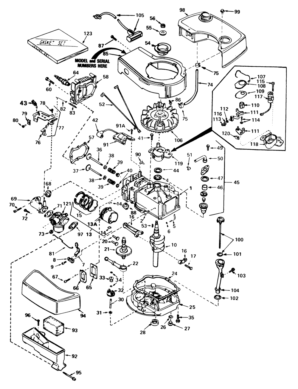 Engine Tecumseh Model No. Tnt 100-10061d Diagram and Parts List for 20790 1000001 - 1999999 Toro Lawn Mower