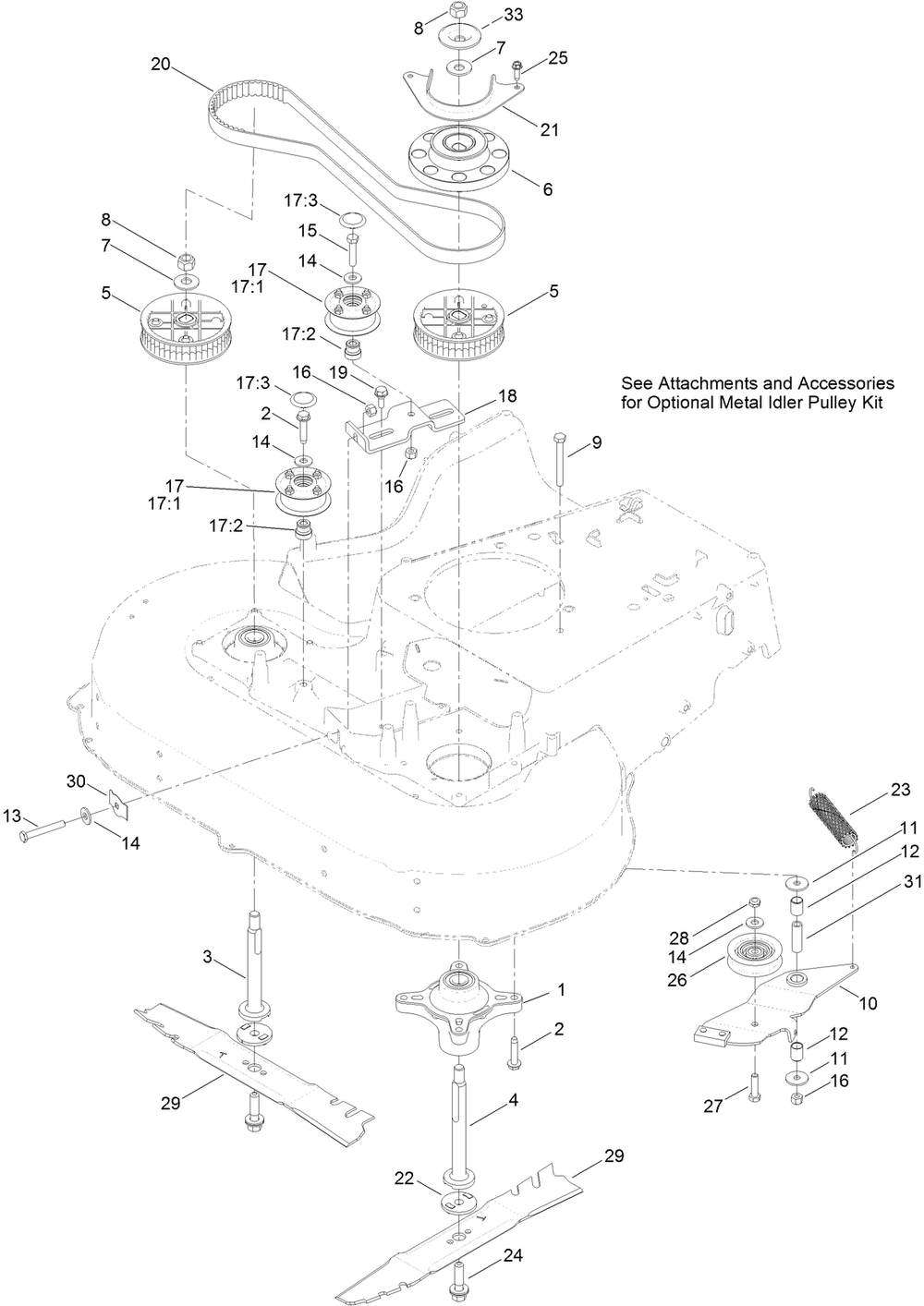 Spindle And Blade Assembly Diagram and Parts List for 22200 (314000001-314999999)(2014) Toro Lawn Mower