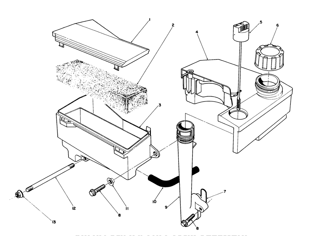 Air Cleaner & Fuel Tank Assembly (Model No. Vmh7) Diagram and Parts List for 20624C 8000001 - 8999999 Toro Lawn Mower