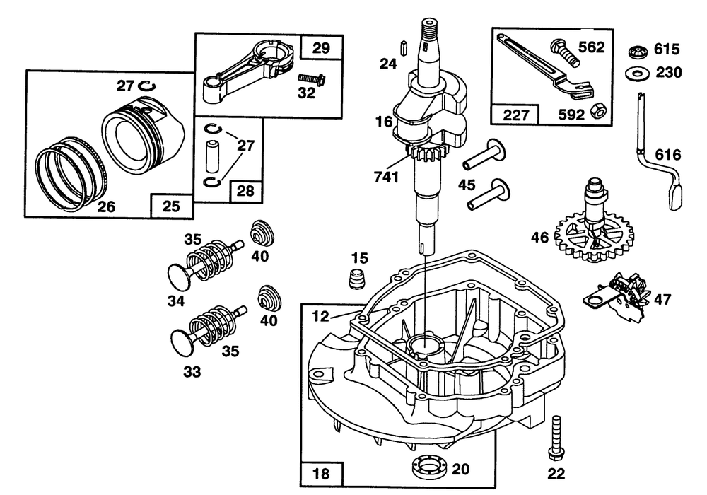 Engine Briggs & Stratton Model 124702-0189-01 Diagram and Parts List for 20327B 2000001 - 2999999 Toro Lawn Mower