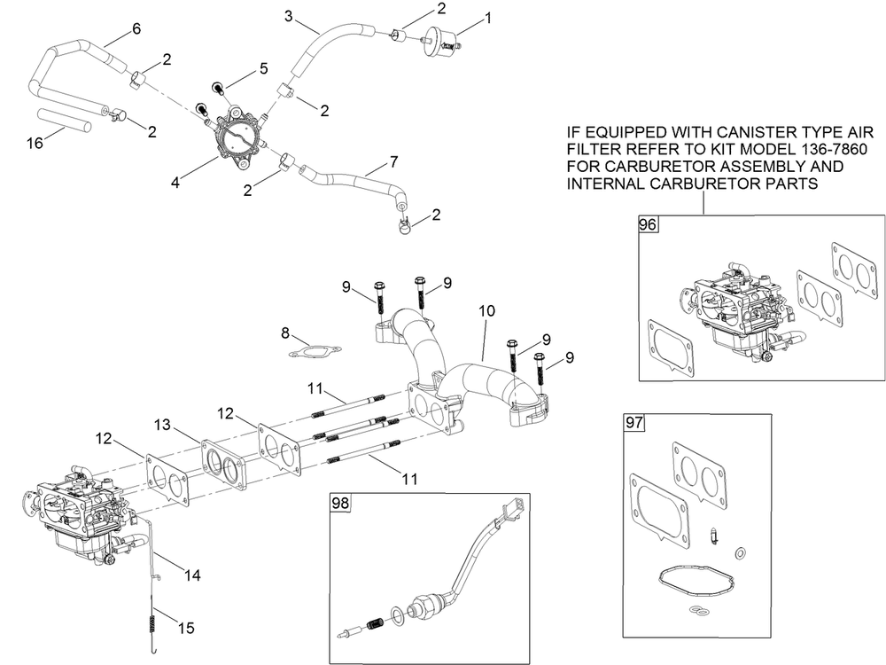 Fuel System Assembly Diagram and Parts List for 74454 400000000-999999999 Toro Lawn Tractor