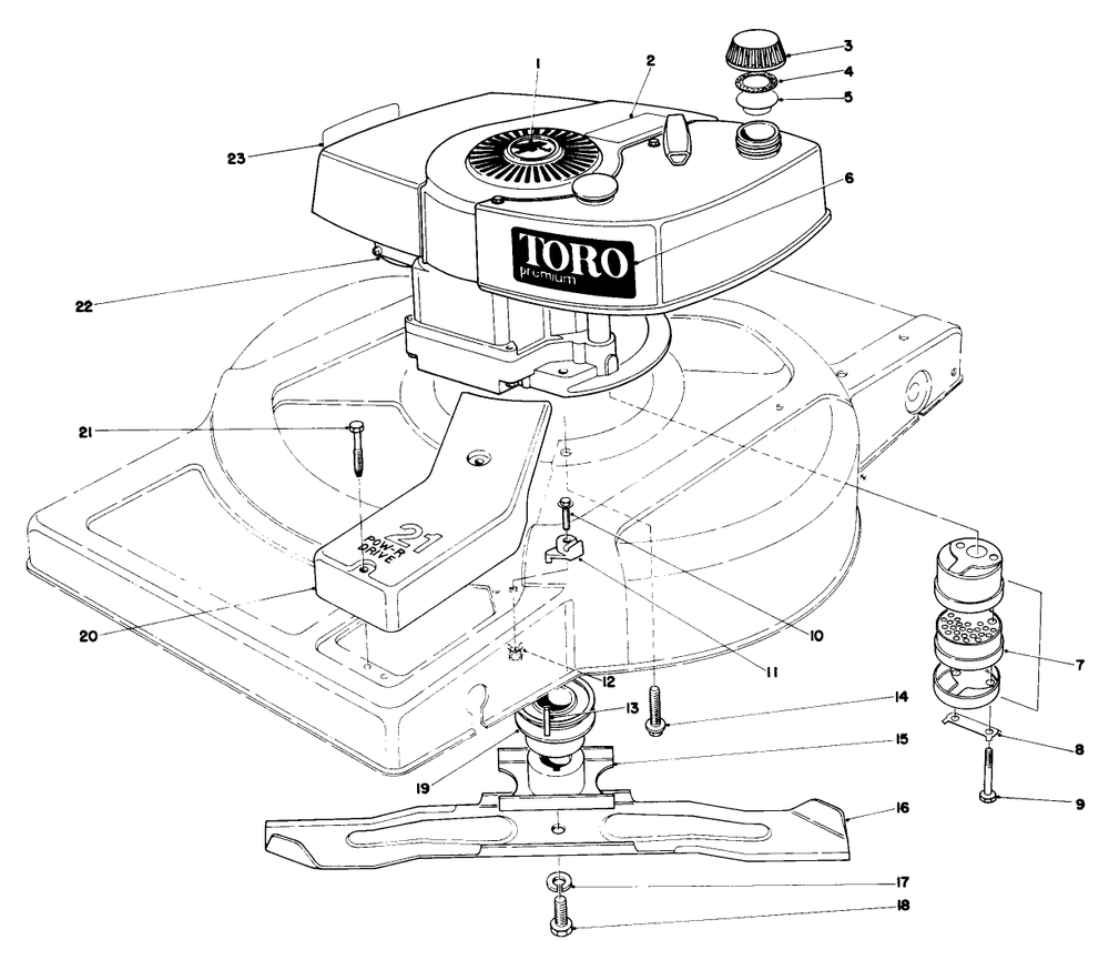 Engine Assembly Diagram and Parts List for 18060 0000001 - 0999999 Toro Lawn Mower