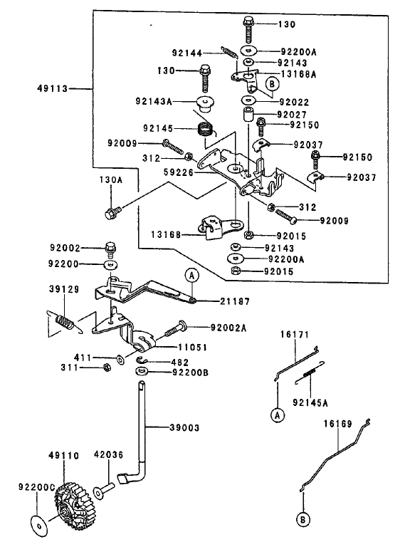 Control Equipment Assembly Diagram and Parts List for 74214 (230006001-230999999)(2003) Toro Lawn Mower