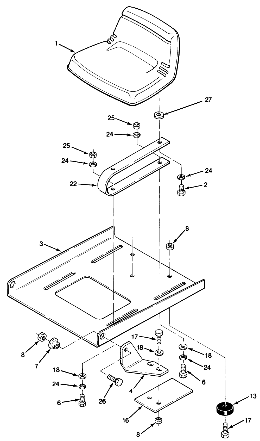 Seat Assembly (212-5 & 212-H) Diagram and Parts List for 32-10B503 2000001 - 2999999 Toro Lawn Tractor
