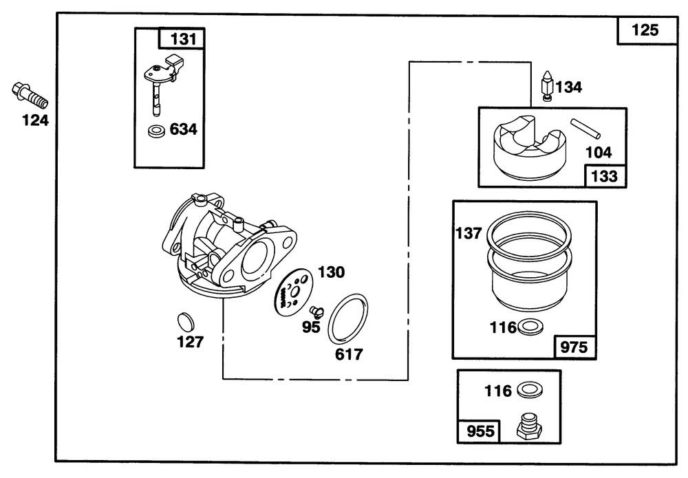 Engine Briggs & Stratton Model 128807-0658-01 Diagram and Parts List for 20473 6900001 - 6999999 Toro Lawn Mower