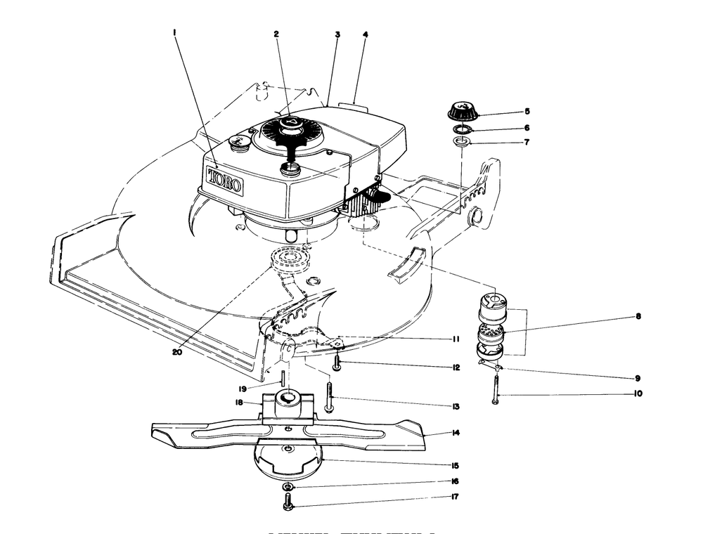 Engine Assembly Diagram and Parts List for 20710 1000001 - 1999999 Toro Lawn Mower