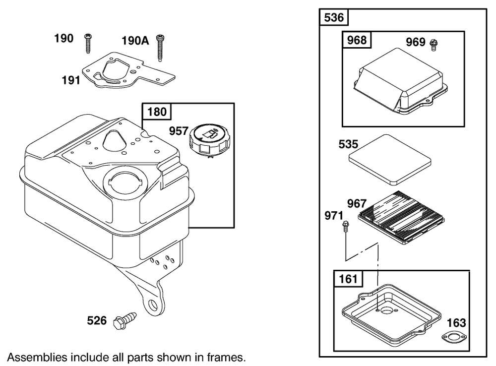 Engine-Briggs And Stratton Model # 92252-0129-02 Diagram and Parts List for 62064 890001 - 899999 Toro Aerator