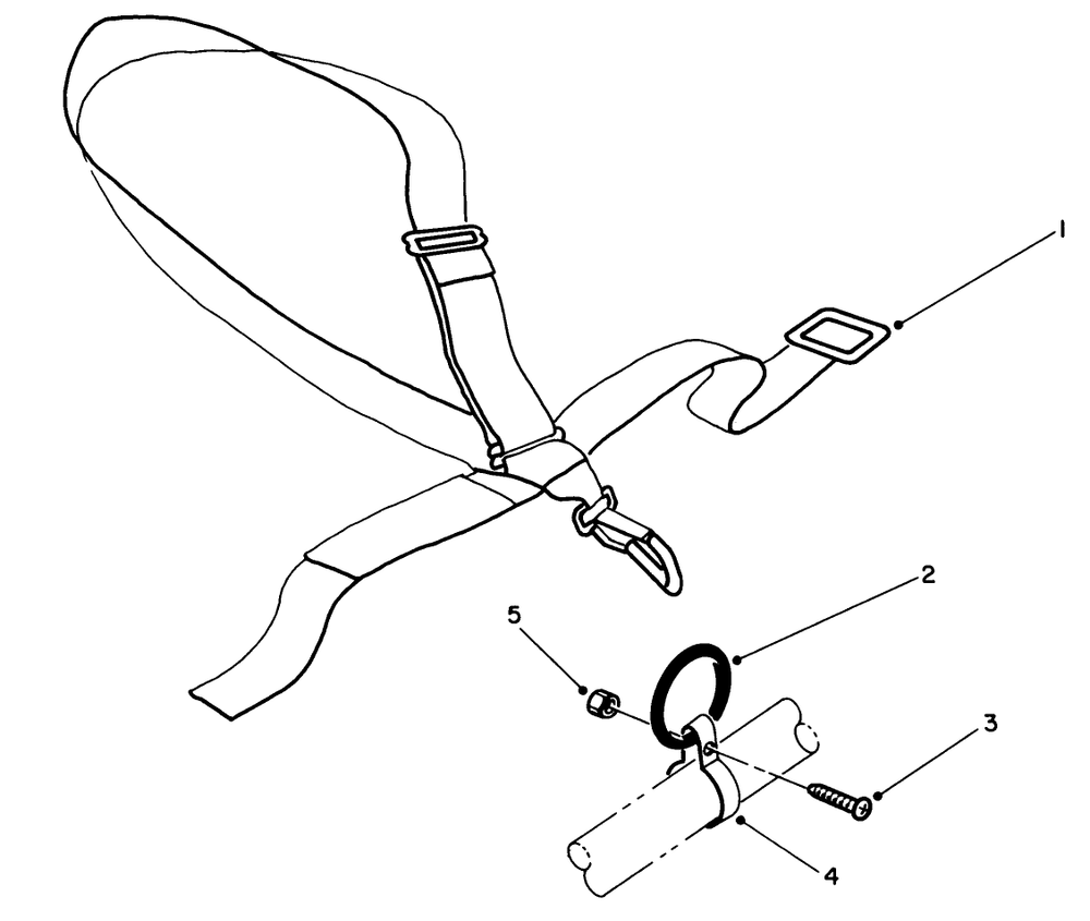 Deluxe Shoulder/Belt Harness (Optional) Diagram and Parts List for 51642 6000001 - 6999999 Toro Trimmer