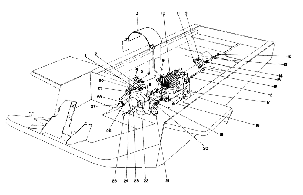 Transmission And Fan Assembly Diagram and Parts List for 30775 600001 - 699999 Toro Lawn Tractor