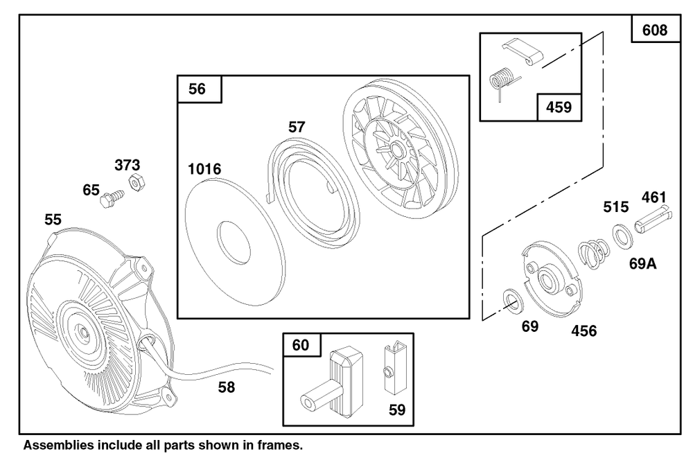 Engine Briggs & Stratton Model 135202-0263-01 Diagram and Parts List for 62924 7900001 - 7999999 Toro Leaf Blower / Vacuum