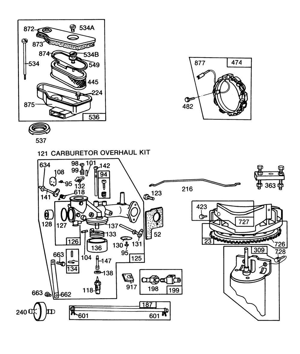 Engine Briggs & Stratton Model 253707-0157-01 (Model 57360)(Continued) Diagram and Parts List for 57360 5000001 - 5999999 Toro Lawn Tractor