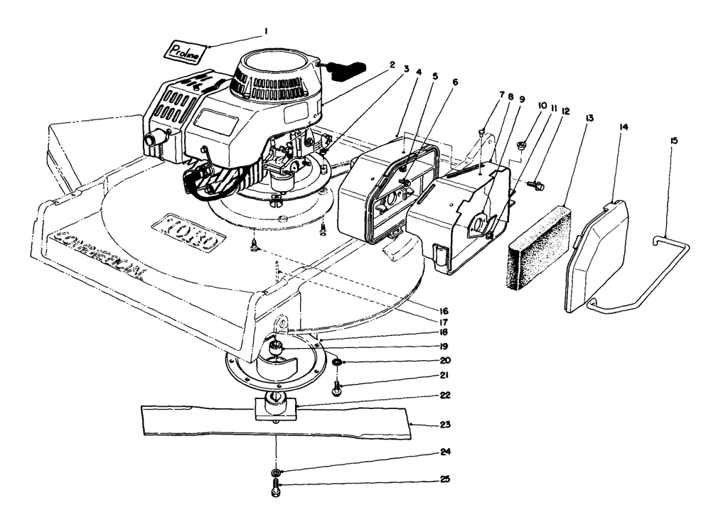 Engine Assembly Diagram and Parts List for 22710C 9900001 - 9999999 Toro Lawn Mower