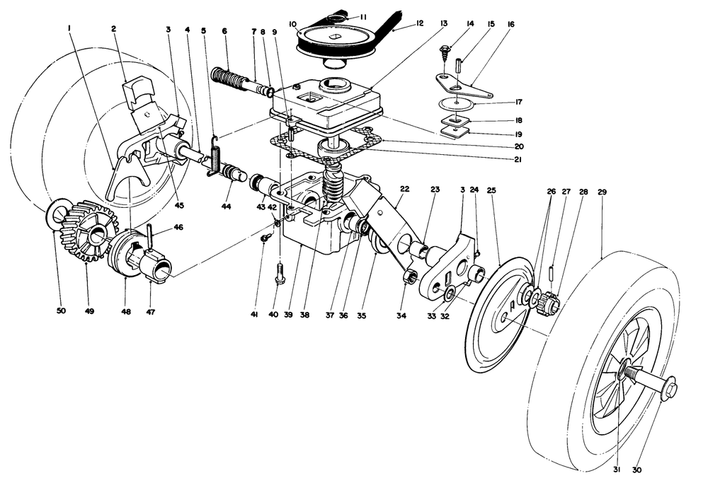 Gear Case Assembly Diagram and Parts List for 16785 5000001 - 5999999 Toro Lawn Mower