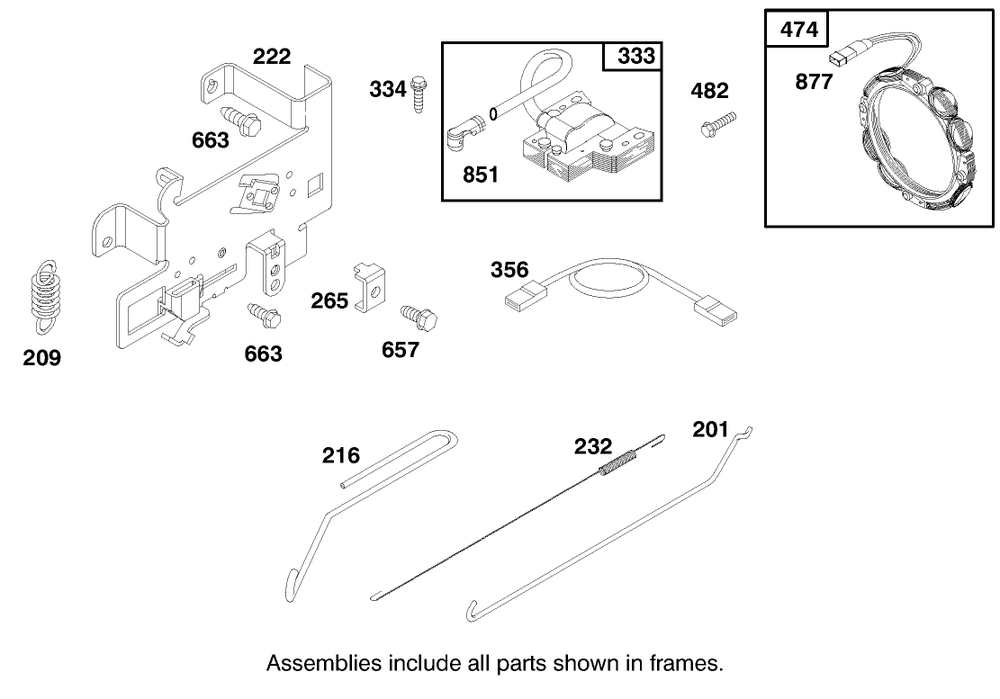 Engine Briggs & Stratton Model 28m707-1122-E1 Diagram and Parts List for 71190 8900001 - 8999999 Toro Lawn Tractor