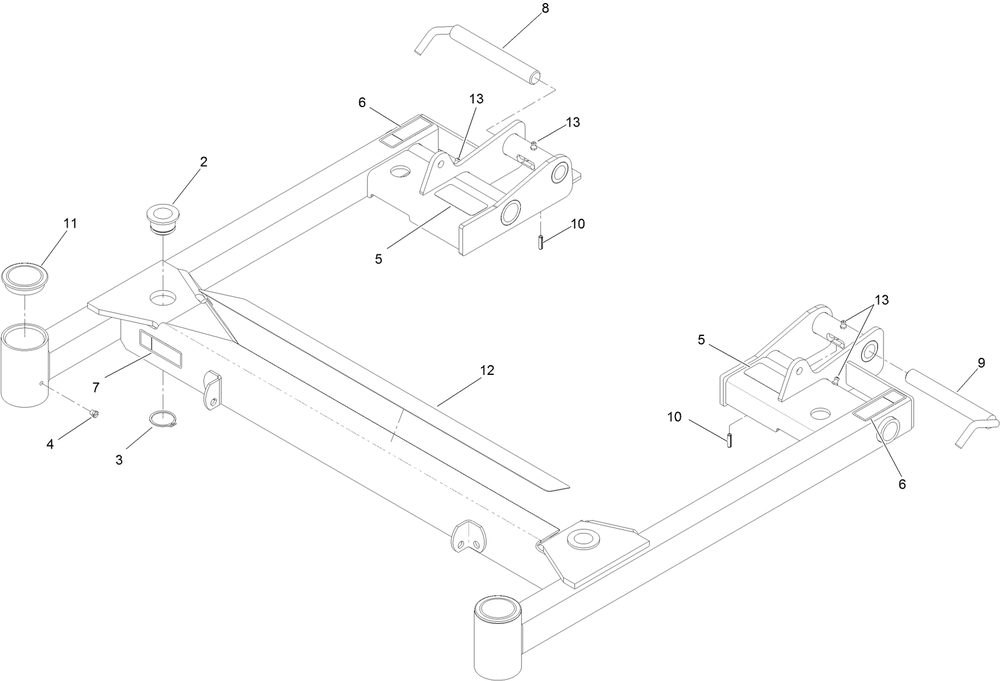Deck Support With Decals Assembly Diagram and Parts List for 74313 402090000-403319680 Toro Lawn Tractor