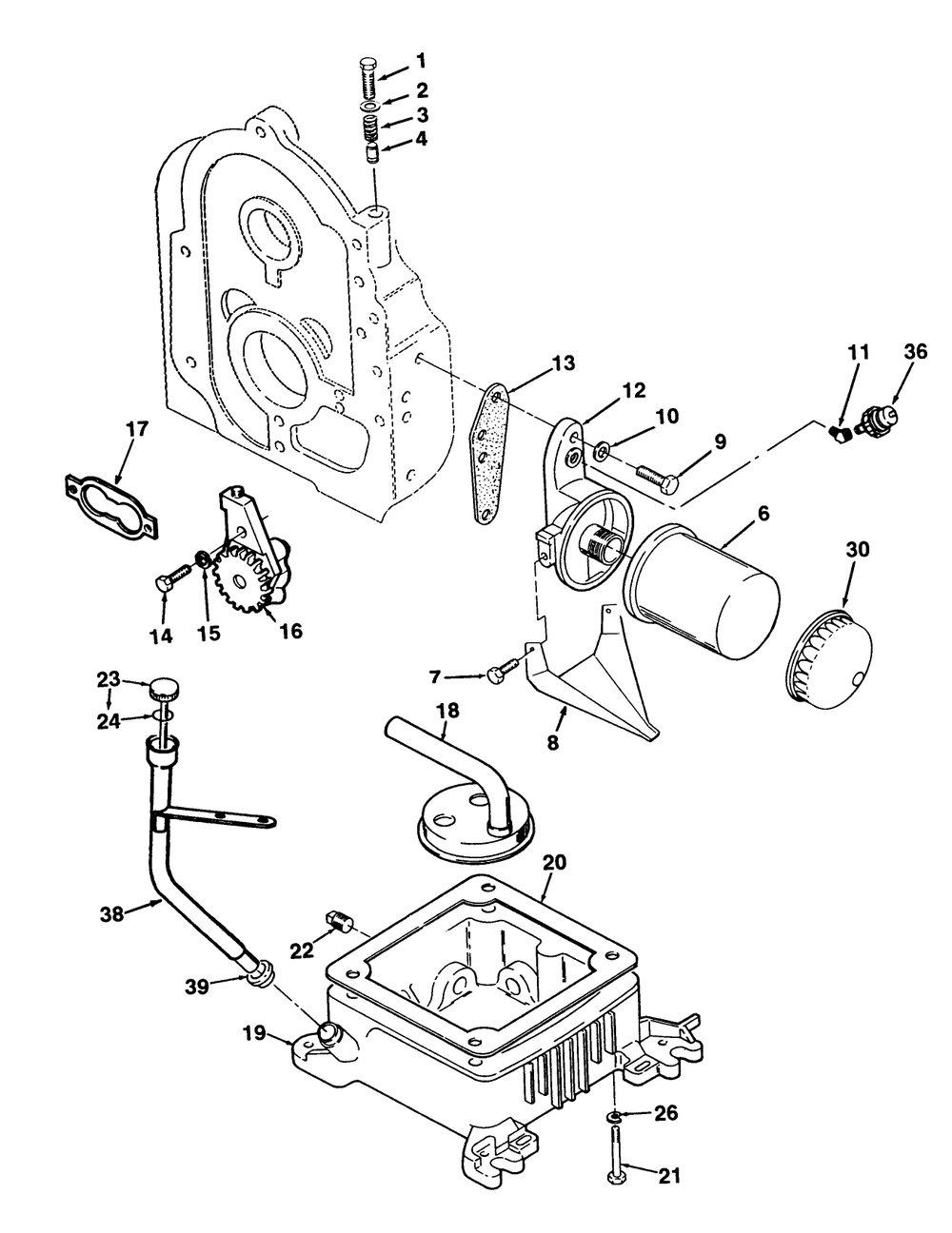 Oil System Diagram and Parts List for Z1-24OE05 2000001 - 2999999 Toro Lawn Tractor