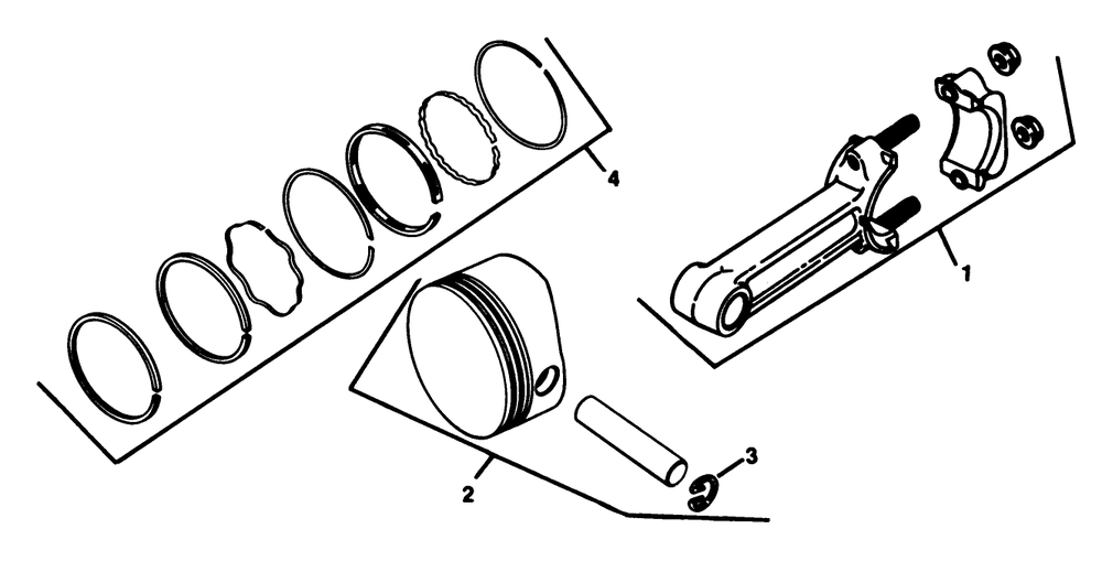 Piston And Rod Diagram and Parts List for 30754 (800001-899999)(1988) Toro Lawn Tractor