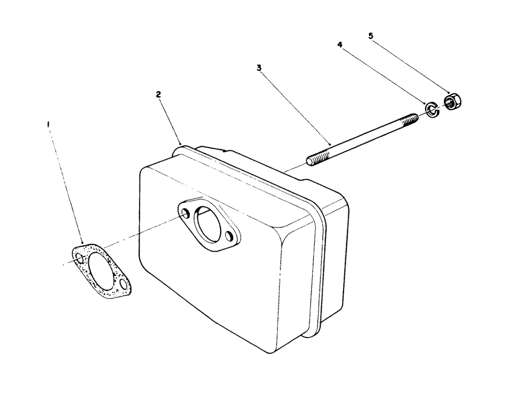 Muffler Assembly (Engine Model 47pp3-5) Diagram and Parts List for 38185 4900001 - 4999999 Toro Snow Blower