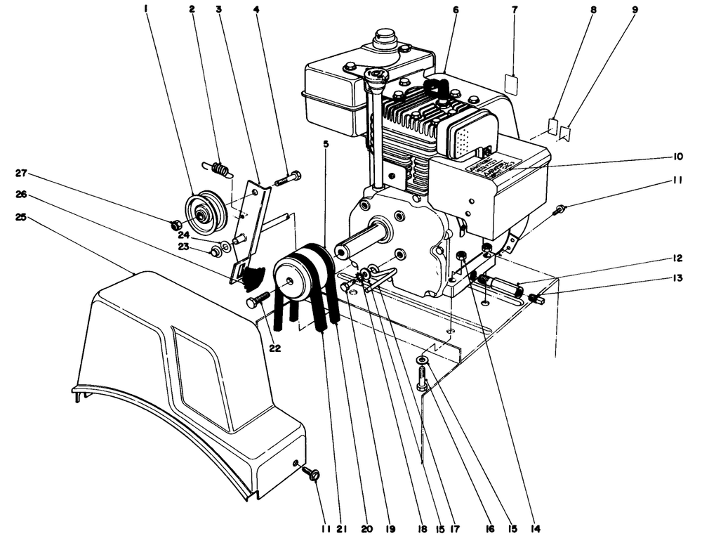 Engine Assembly Diagram and Parts List for 38056 4000001 - 4999999 Toro Snow Blower