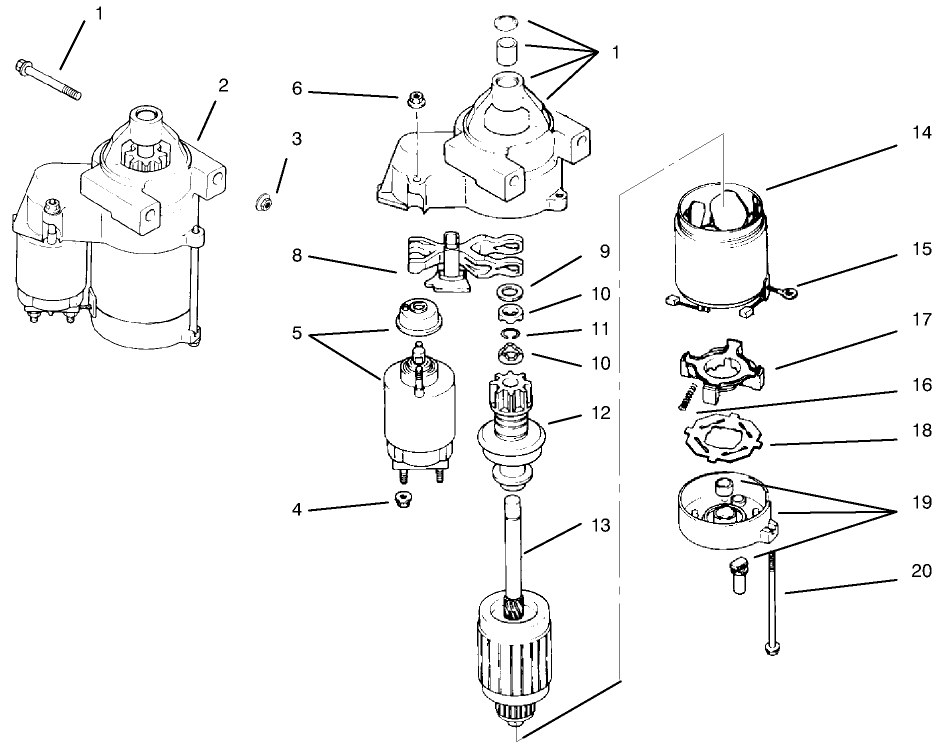 Starter System Diagram and Parts List for 30183 890001 - 899999 Toro Lawn Tractor Accessories