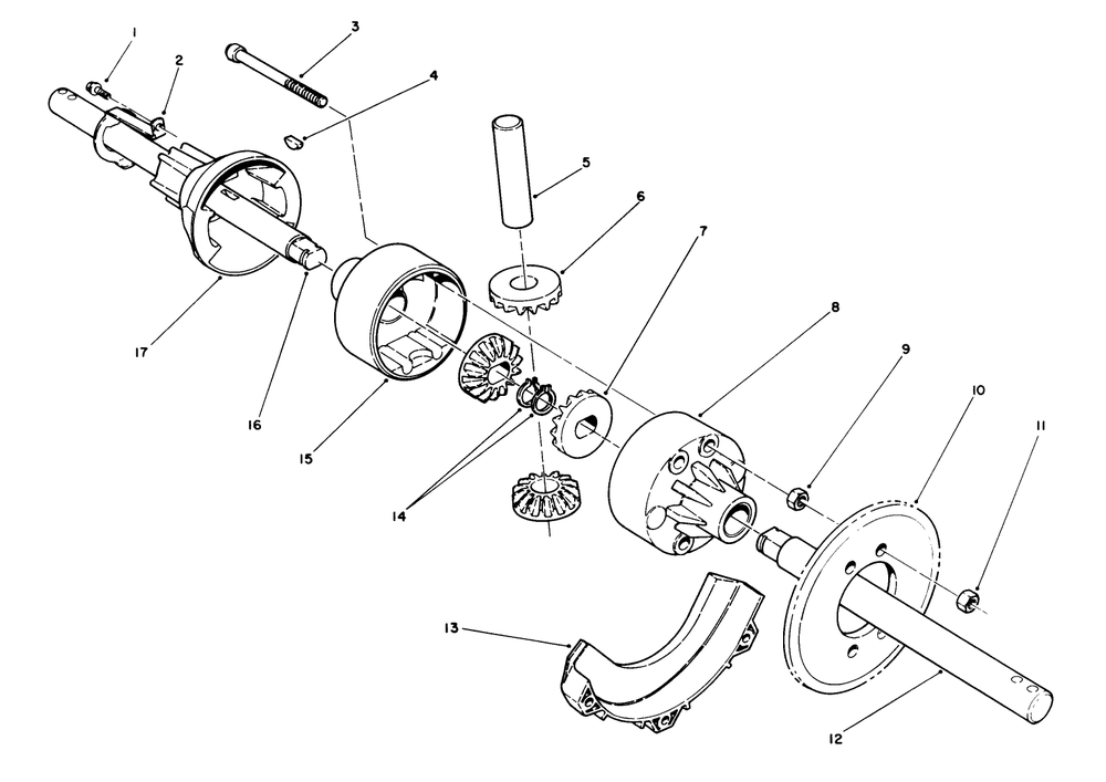 Differential Kit Model No. 38038 (Optional) Diagram and Parts List for 38570 0000001 - 0999999 Toro Snow Blower
