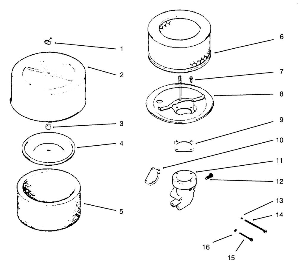 Air Cleaner/Intake Engine Kohler Model No. Mv16s-Type Ps56519 Diagram and Parts List for 30180 590001 - 599999 Toro Lawn Tractor Accessories