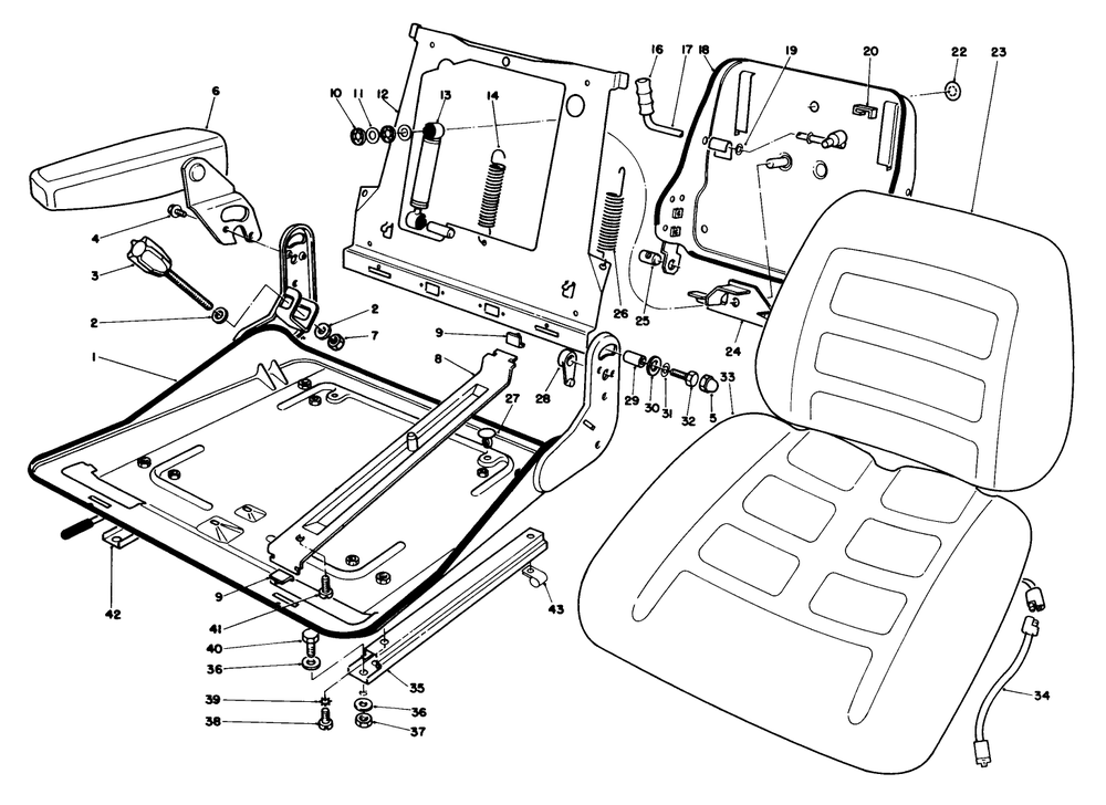 Deluxe Suspension Seat Model No. 30756 (Optional) Diagram and Parts List for 30718 0000001 - 0999999 Toro Lawn Tractor