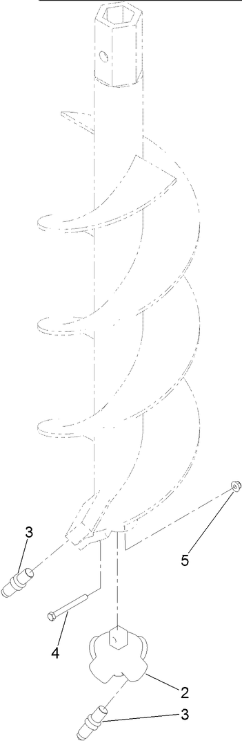 12in Rock Auger Bit Assembly Diagram and Parts List for 22562  Toro Auger