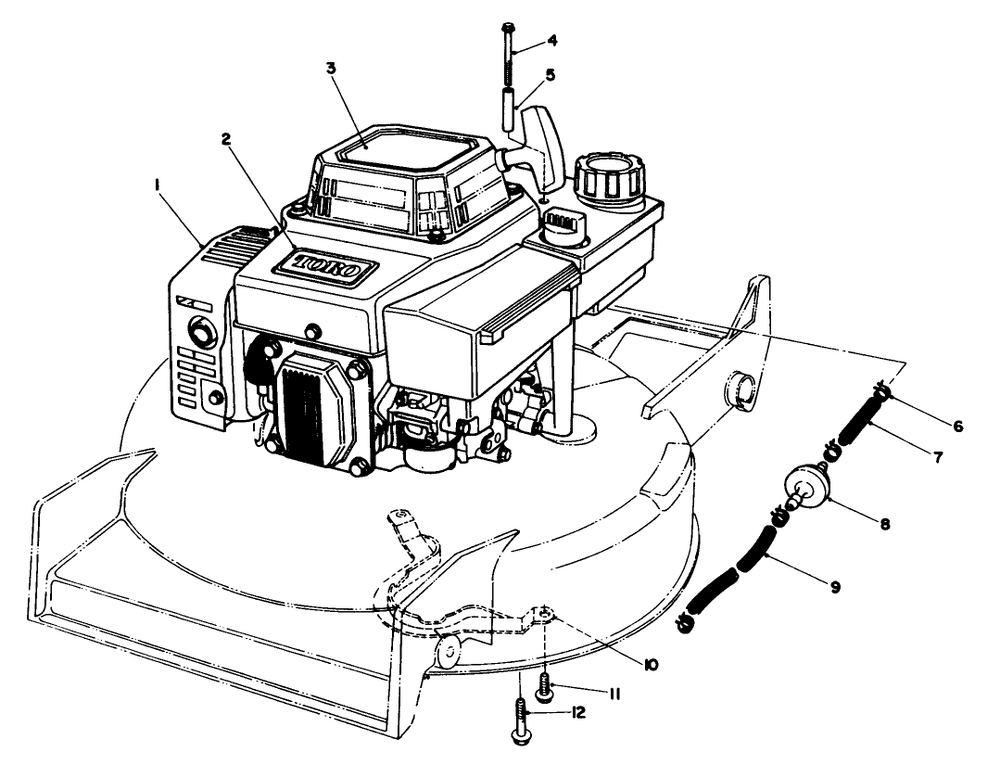 Engine Assembly Diagram and Parts List for 20622 6000001 - 6999999 Toro Lawn Mower